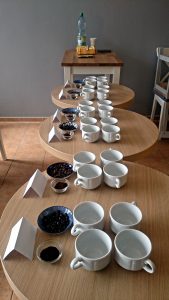 Kaffee Cupping Setup